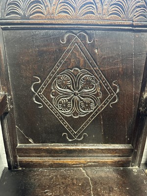 Lot 334 - Old oak Wainscot chair