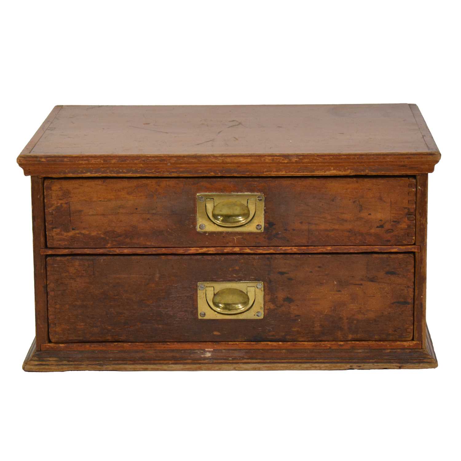 Lot 364 - Victorian stained wood tabletop chest of two