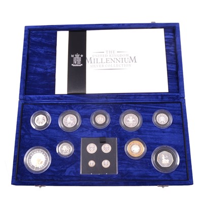 Lot 321 - Royal Mint 2000 Millennium silver coin collection, including Maundy Money