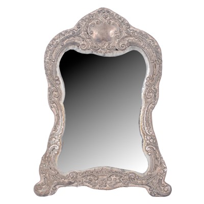 Lot 150 - Edwardian silver-faced strut mirror