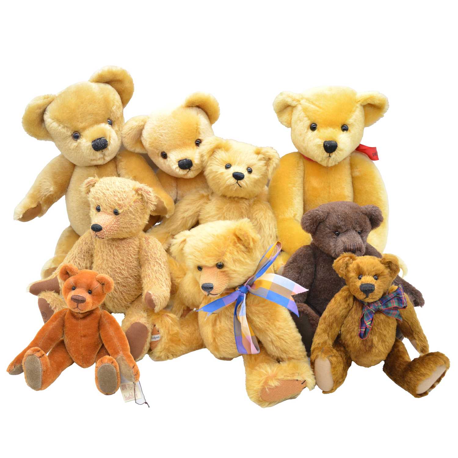 Lot 288 - Nine teddy bears, including Dean's, Robin RIve, Merrythought and others