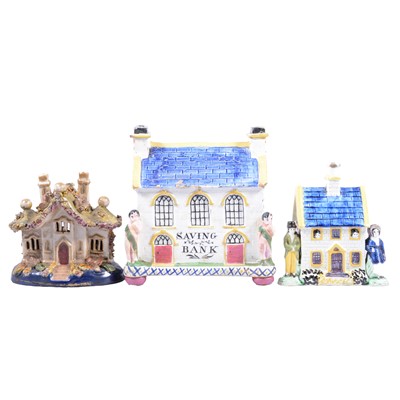 Lot 84 - A collection of 19th century Staffordshire flat back houses and cottages.