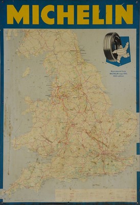 Lot 329 - Motoring Interest - A Michelin tin wall map, 'Reproduced from Michelin map 930, 1963 Edition'