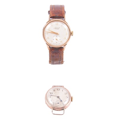 Lot 386 - Two 9 carat gold gentlemen's manual wind wristwatches.