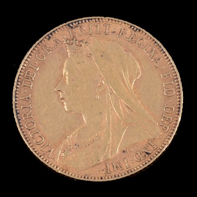 Lot 137 - A Gold Full Sovereign Coin, Victoria Veiled Head 1899.