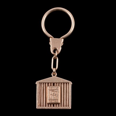 Lot 336 - A 9 carat yellow gold Rolls Royce keyring.