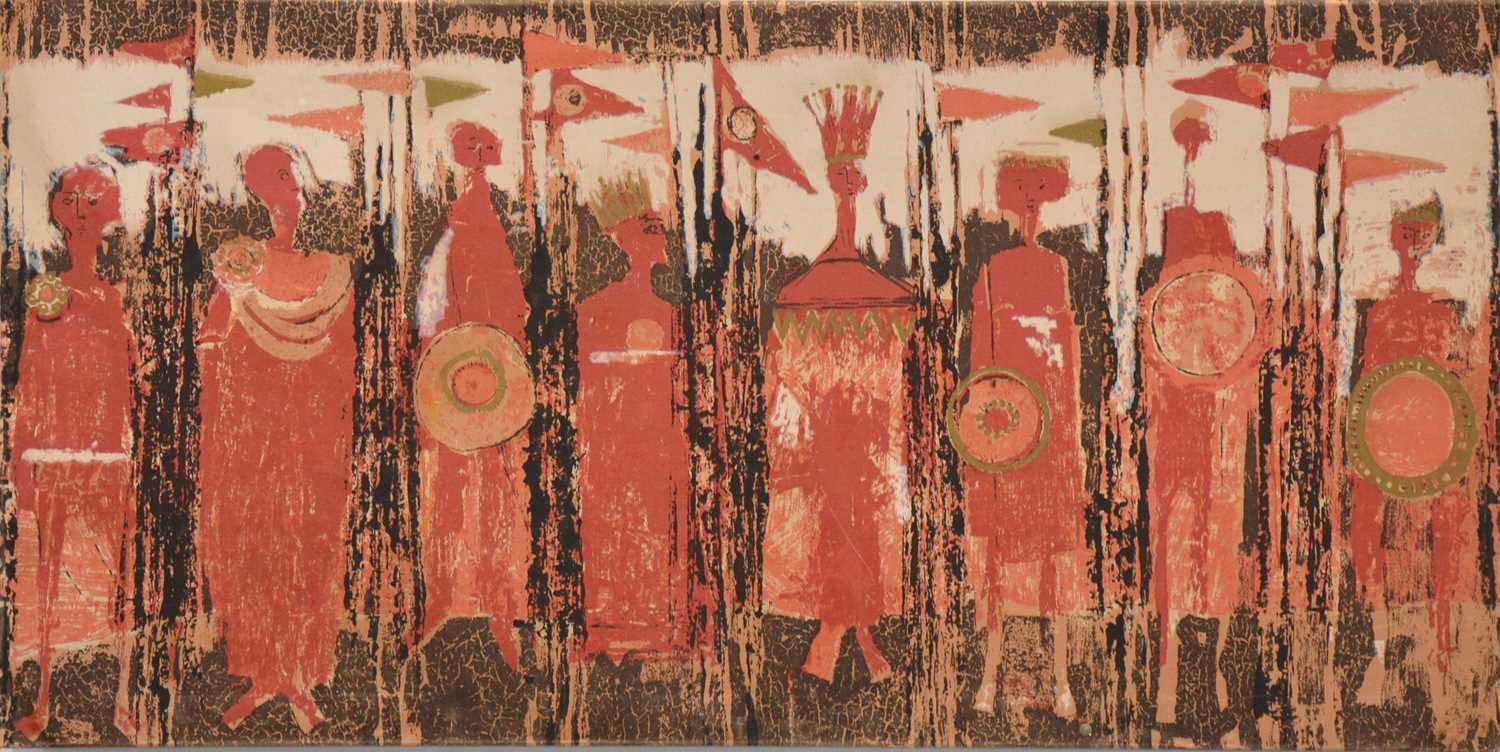 Lot 195 - A Tibor Reich "Age of Kings" 1964 textile wall hanging
