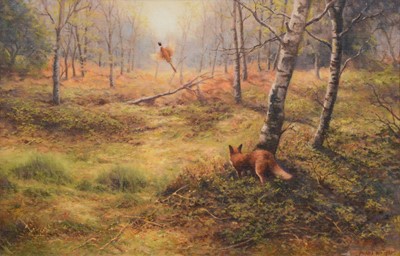 Lot 276 - Frank Wright, Fox in a wood