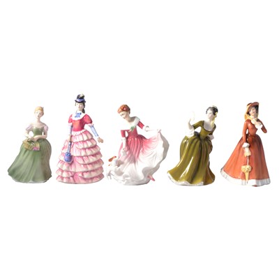 Lot 21 - Royal Crown Derby, Royal Doulton china lady figures