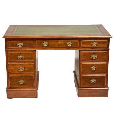 Lot 494 - Victorian walnut twin pedestal desk