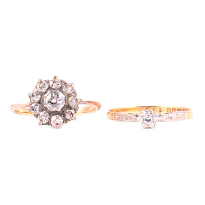 Lot 85 - Two diamond rings.