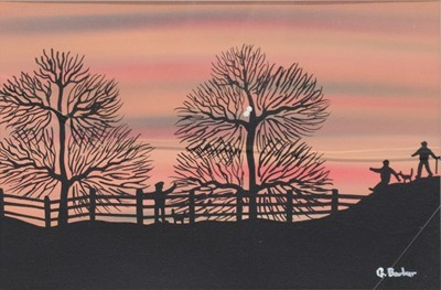 Lot 383 - Gordon Barker, A walk at sunset