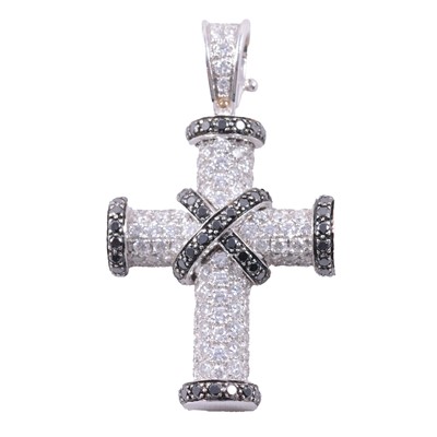 Lot 256 - Theo Fennell - a diamond set cross pendant.