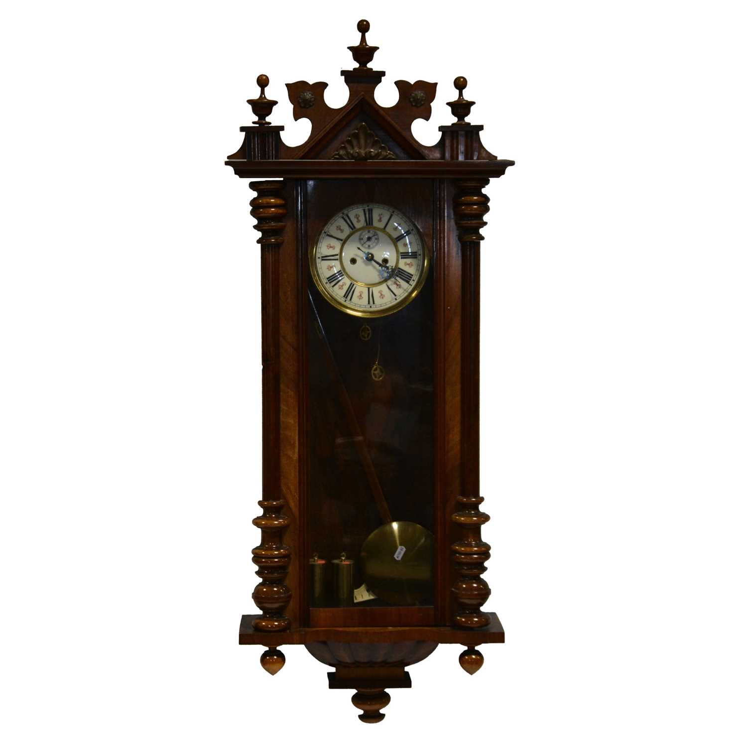 Lot 421 - Vienna walnut wall clock