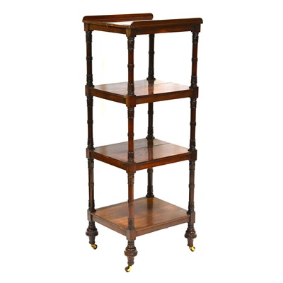 Lot 379 - George IV rosewood four-heights whatnot / duet stand