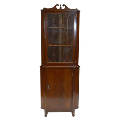 Lot 347 - Reproduction mahogany freestanding corner cupboard