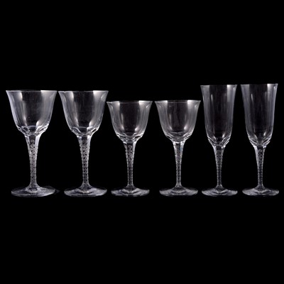 Lot 78 - Lalique Crystal, a part suite of 'Treves' pattern stemware