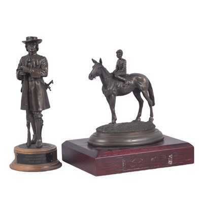 Lot 109 - Bronze effect horse sculpture and bronze effect horse trophy