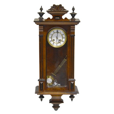 Lot 338 - Vienna stained walnut wall clock