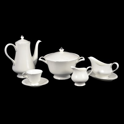 Lot 86 - Wedgwood part dinner service, ‘Silver Ermine’ pattern.