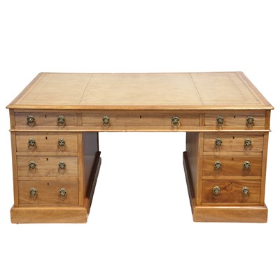 Lot 244 - Edwardian mahogany partner’s desk