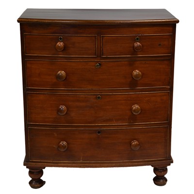 Lot 388 - Victorian mahogany bowfront chest of drawers