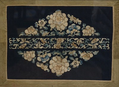 Lot 101 - Two framed Chinese silk panels