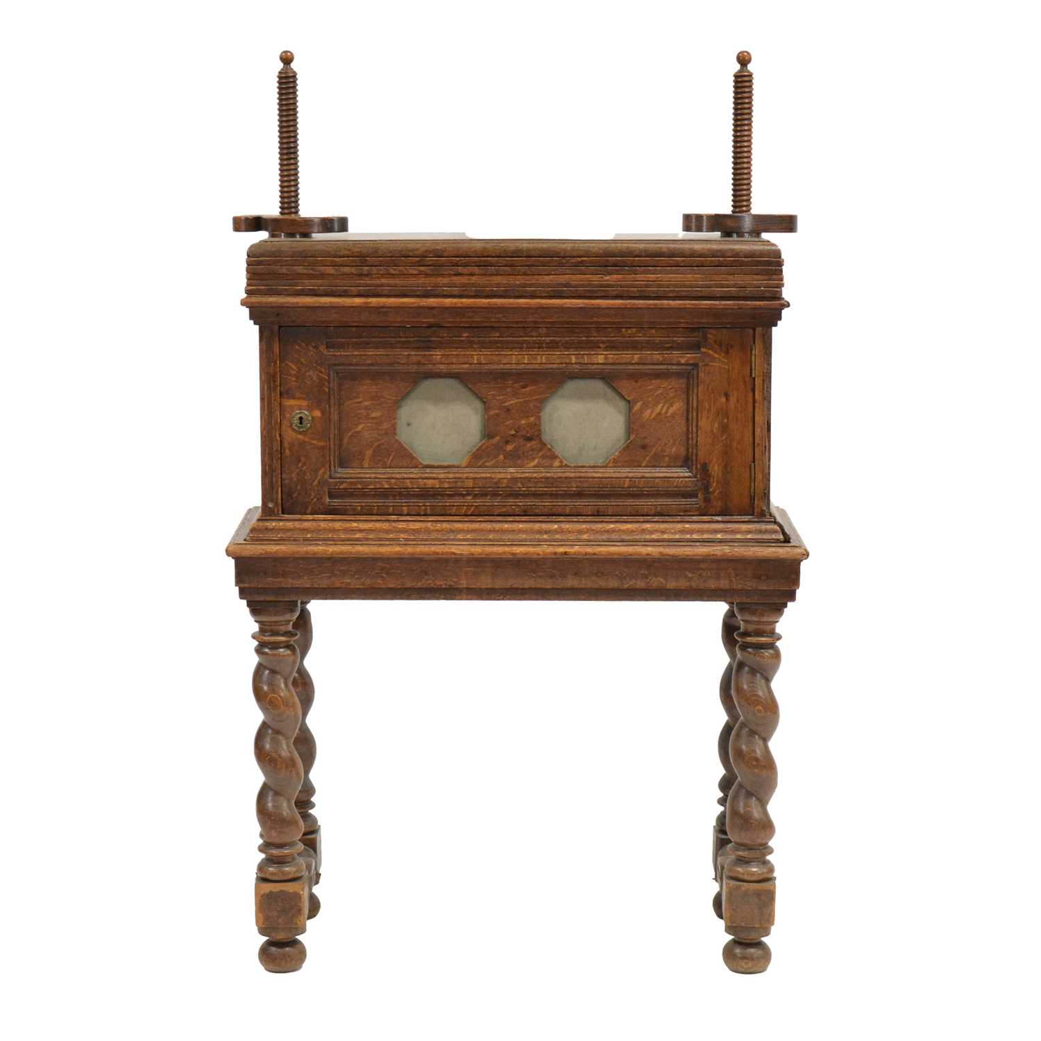 Lot 319 - 19th century Dutch oak linen press