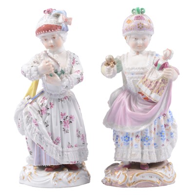 Lot 2 - Two Meissen figures of girls