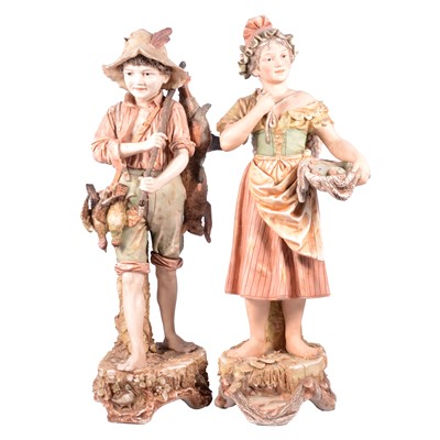 Lot 32 - Pair of large Dux figures