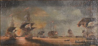 Lot 361 - English school, 20th century, Naval battle