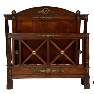 Lot 351 - French Empire style mahogany double bed frame