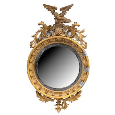 Lot 362 - Regency style convex wall mirror