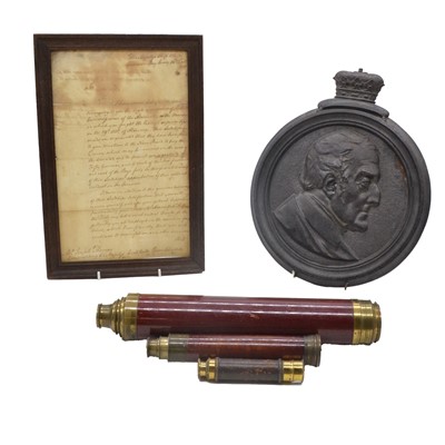 Lot 133 - Napoleonic Wars interest - Admiralty letter following 1810 defeat of enemy vessel, and other items.
