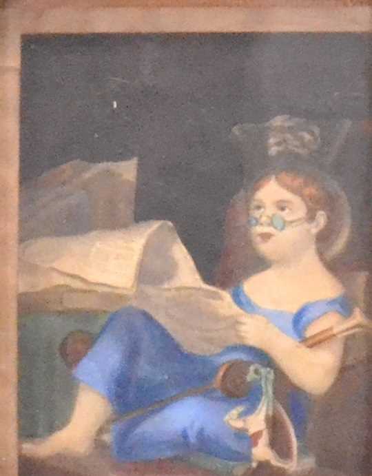 Lot 225 - English school, Seated child reading newspaper.