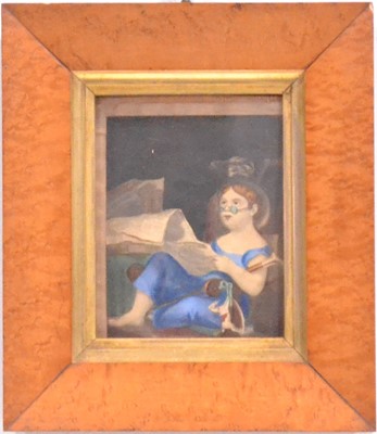 Lot 225 - English school, Seated child reading newspaper.
