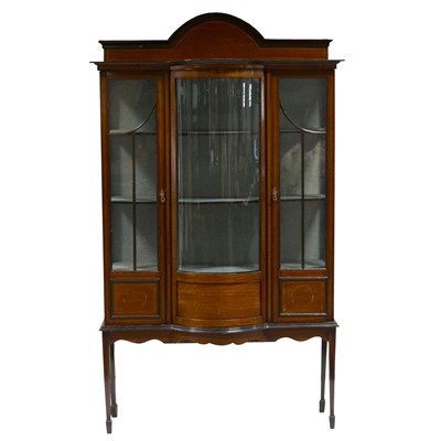 Lot 398 - Late Victorian mahogany marquetry bowfront china cabinet