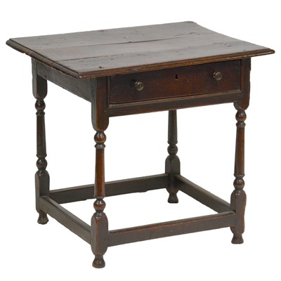 Lot 304 - Joined oak side table, 18th Century