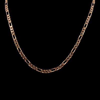 Lot 239 - A 9 carat yellow gold Figaro link chain necklace.