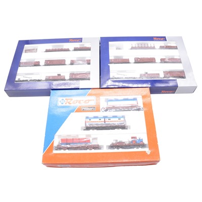 Lot 239 - Three Roco HO gauge wagon sets, boxed