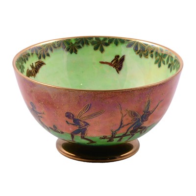 Lot 62 - Daisy Makeig-Jones for Wedgwood, a Fairyland lustre bowl, 'Leapfrogging Elves' pattern