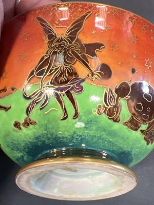 Lot 62 - Daisy Makeig-Jones for Wedgwood, a Fairyland lustre bowl, 'Leapfrogging Elves' pattern