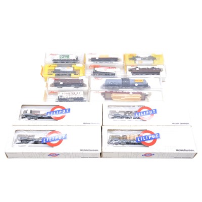 Lot 296 - Fourteen Liliput HO gauge wagons, boxed