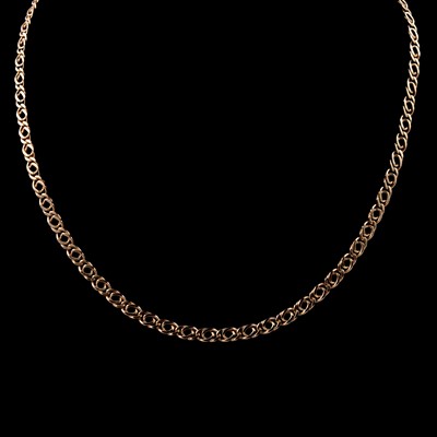 Lot 238 - A 9 carat yellow gold chain necklace.