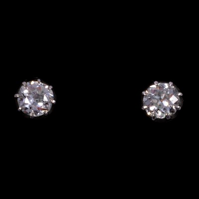 Lot 222 - A pair of old cut diamond earstuds.