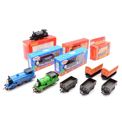 Lot 235 - Ten Hornby OO gauge locomotives, wagons and coaches