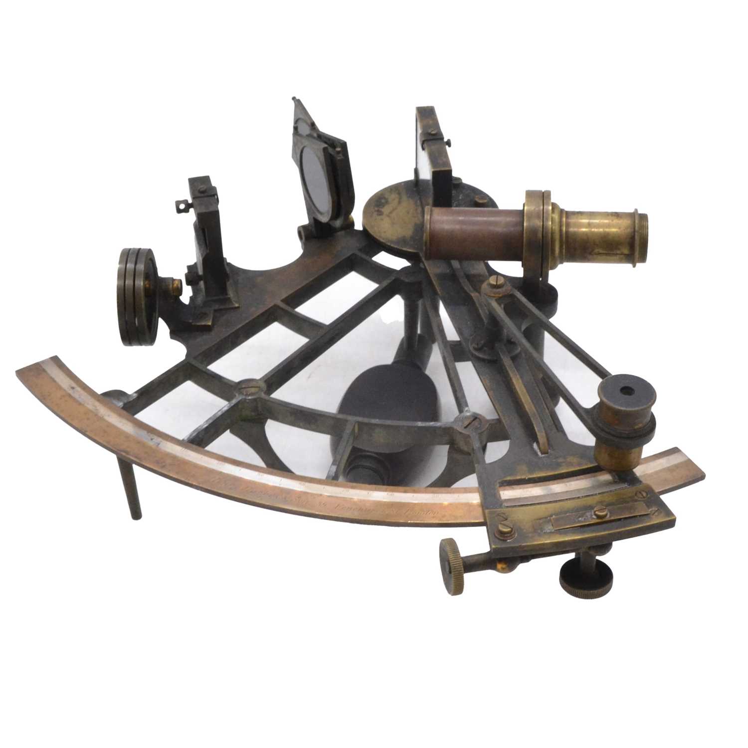 Lot 177 - Victorian sextant, Henry Hughes & Son, 59 Fenchurch Street, London.