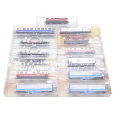 Lot 288 - Thirteen Fleischmann HO gauge wagons, boxed