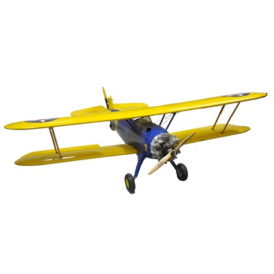 Lot 299 - A scale model of Boeing-Stearman Model 75 biplane, fitted with engine.