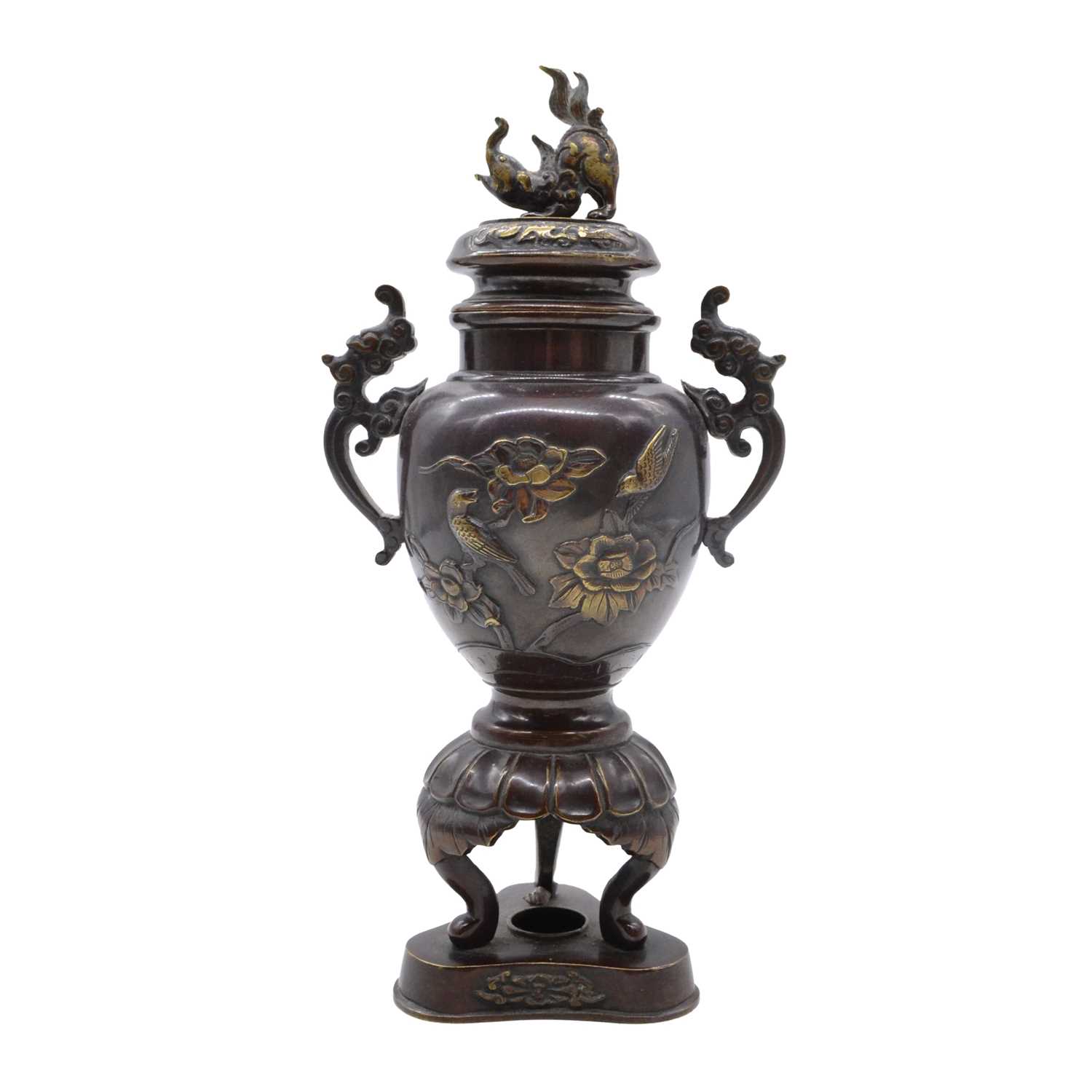 Lot 116 - Japanese bronze urn-shape censor